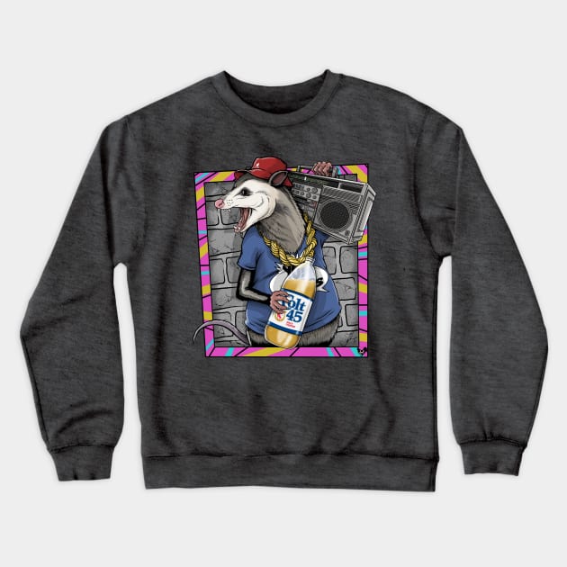 Hip Hopossum Crewneck Sweatshirt by davemyersillustration